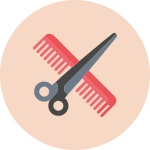 icona di operatore del benessere a domicilio (parrucchiere, barbiere, estetista)